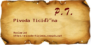 Pivoda Ticiána névjegykártya